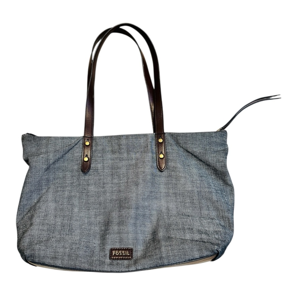 Fossil Charcoal and Brown Tote Bag